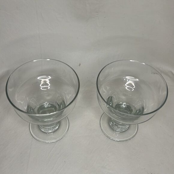 Dessert  Cups 12 Oz Clear Glass Serving Dishes Set Of 2 Ice Cream Fruit Pudding - Picture 2 of 4